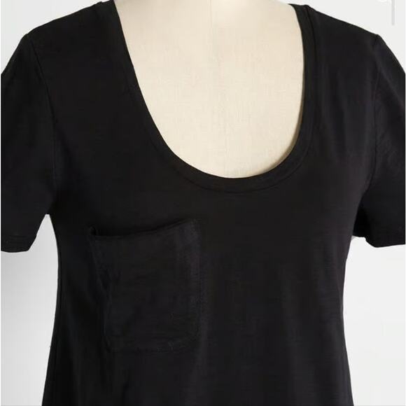 NEW Modcloth Endless Possibilities Pocket Short Sleeve T-Shirt Top Black - Picture 4 of 9